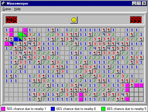 Minesweeper Computer 8 Bit Game, Real Position for the End of a